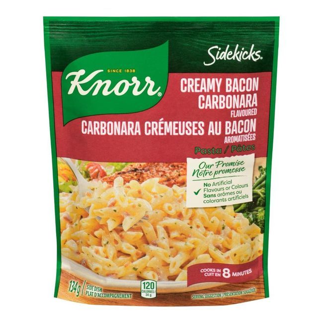 Knorr Sidekicks Carbonara Cream/bacon Pasta, 134 G -- 8 Per Case