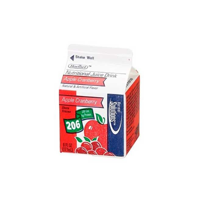 Hormel Vital Cuisine 206 Apple Cranberry Nutritional Juice Drink, 50 Count