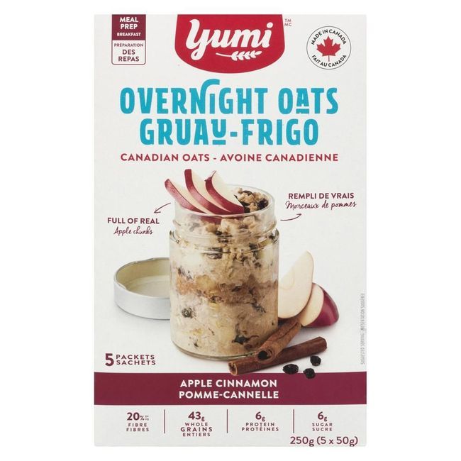 Yumi Apple Cinnamon Overnight Oats, 250 G -- 6 Per Case