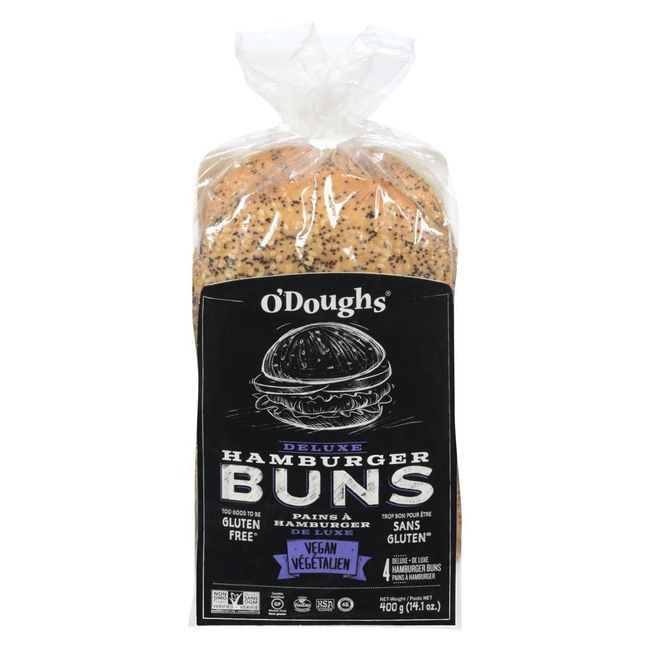 O'doughs Deluxe Hamburger Buns, 400 G -- 6 Per Case