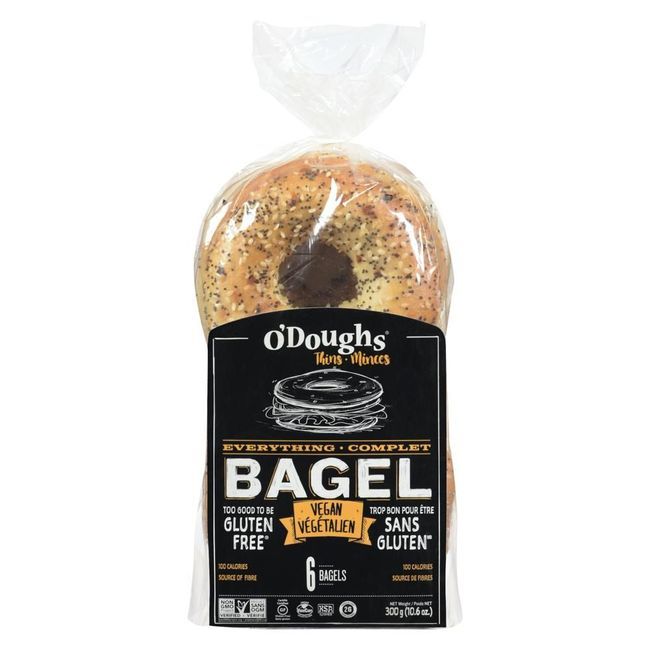 O'doughs Everything Bagels, 0.3 Kg -- 6 Per Case