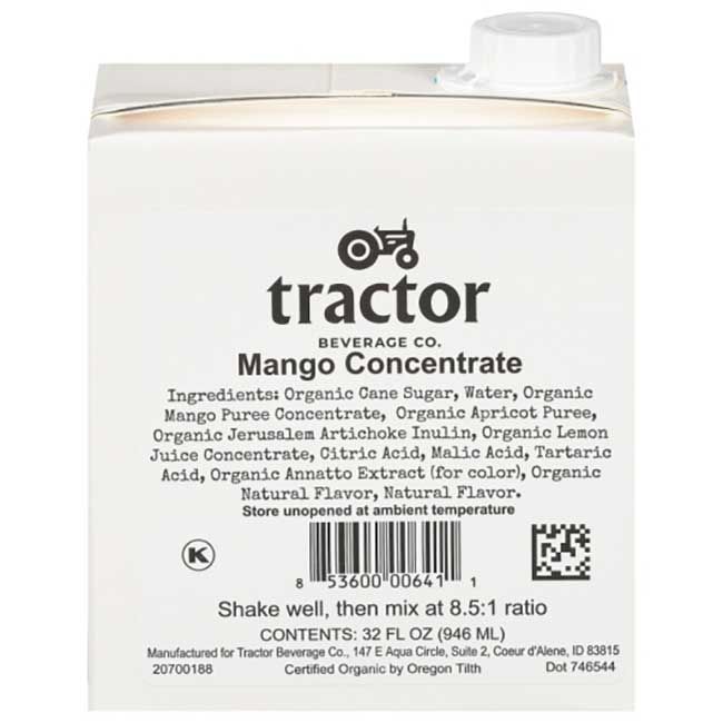 Tractor Beverage Co Organic Mango Concentrate, 32 Oz -- 12 Per Case