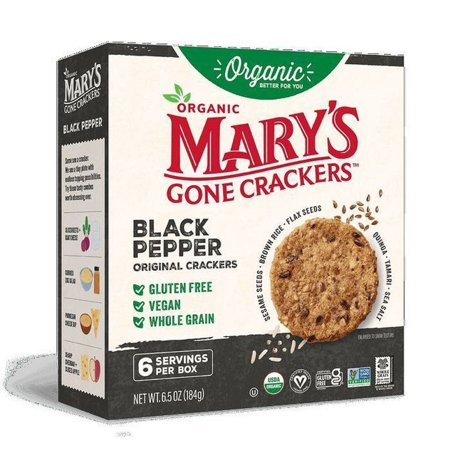 Mary's Gone Crackers Organic Black Pepper Crackers, 184 G -- 12 Per Case
