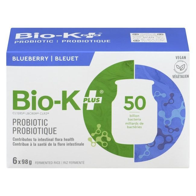 Bio-k Plus 98 G Blueberry 50b Fermented Rice Probiotic Drink, 6 Count -- 4 Per Case