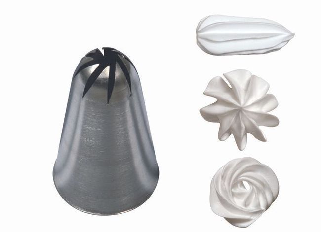 De Buyer Stainless Steel 8 Point Rose Nozzle, 0.4 In