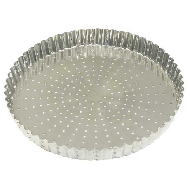 Gobel Tin Plate Perforated Fluted Tart Mold, 220 Mm Diameter X 28 Mm