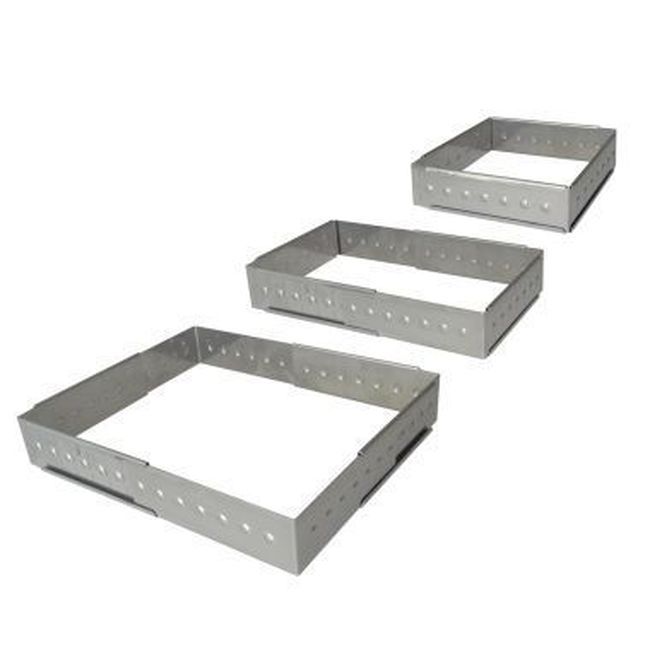 Gobel Stainless Steel Adjustable Extendable Cake Frame, 28 Cm Length X 16 Cm Width X 4.5 Cm Height