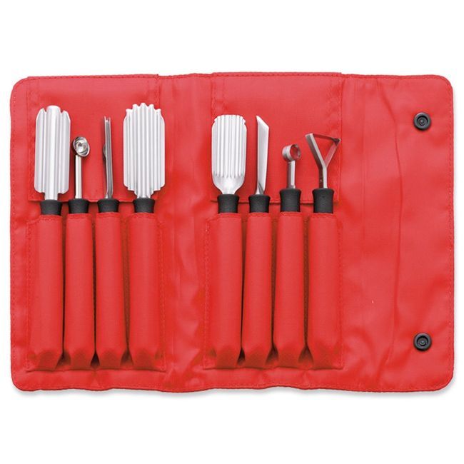 Triangle Stainless Steel Special Carving Tool Set, Set Of 8