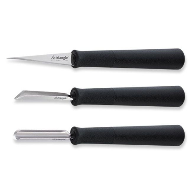 Triangle Stainless Steel Basic 3 Piece Carving Tool Set, Set Of 3