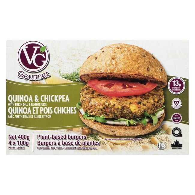 Vg Gourmet Burger Végétalien Au Quinoa Et Aux Pois Chiches, 400 G -- 12 Par Boîte