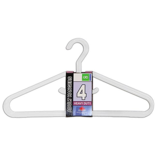 Eraware Heavy Weight White Hanger, 4 Count -- 18 Per Case