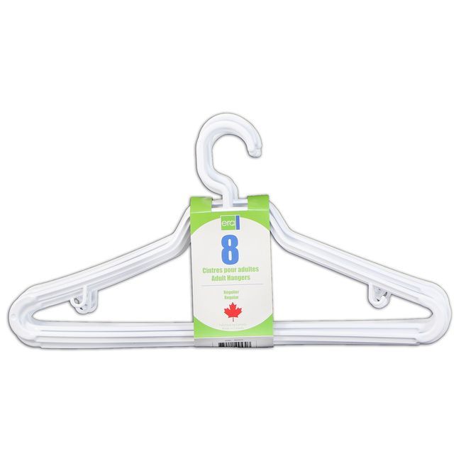 Eraware Medium Weight White Hanger, 8 Count -- 18 Per Case