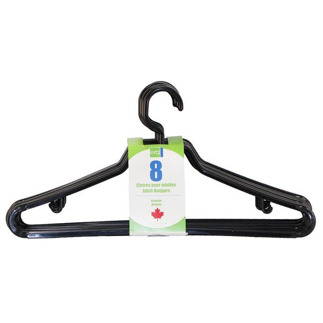 Eraware Medium Weight Black Hanger, 8 Count -- 18 Per Case