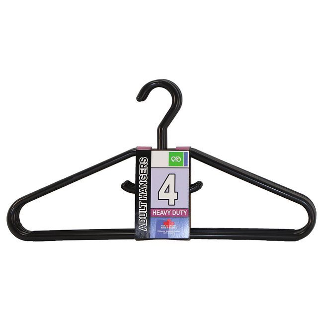 Eraware Heavy Weight Black Hanger, 4 Count -- 18 Per Case