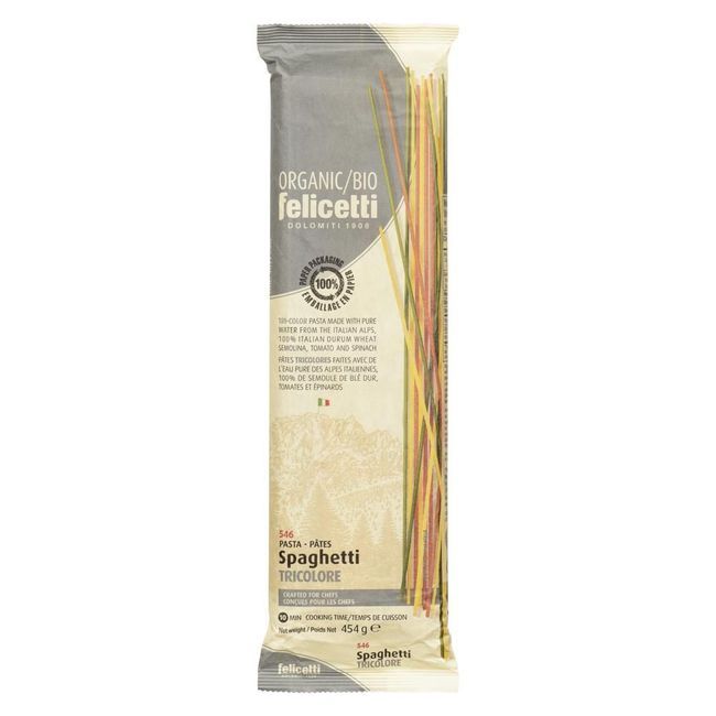 Felicetti Organic Tri-color Spaghetti, 454 G -- 12 Per Case