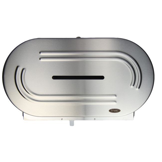 Frost Products Stainless Steel Universal Jumbo Double Toilet Tissue Dispenser, 11.2 X 20.5 X 5.9 In