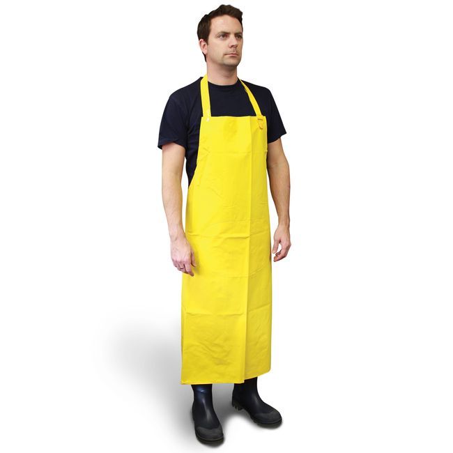 Think Safety 13-mil Yellow Pvc Stomach Patch Bib Apron, 35 X 45 In
