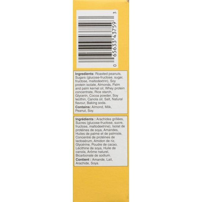 Nature Valley Barre Protéinée Aux Arachides Et Aux Amandes, Chocolat Noir, 148 G -- 12 Par Boîte