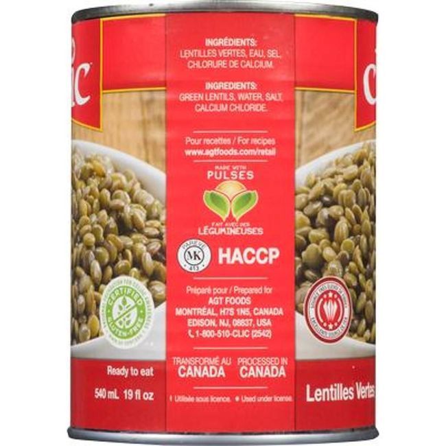 Clic Lentilles Vertes, 540 Ml -- 24 Par Boîte