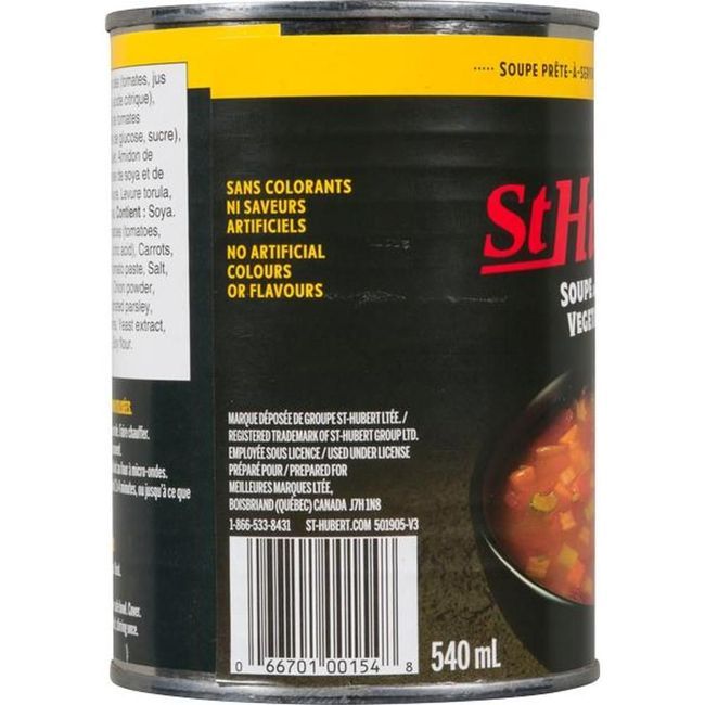 St Hubert Soupe Aux Légumes, 540 Ml -- 24 Par Boîte