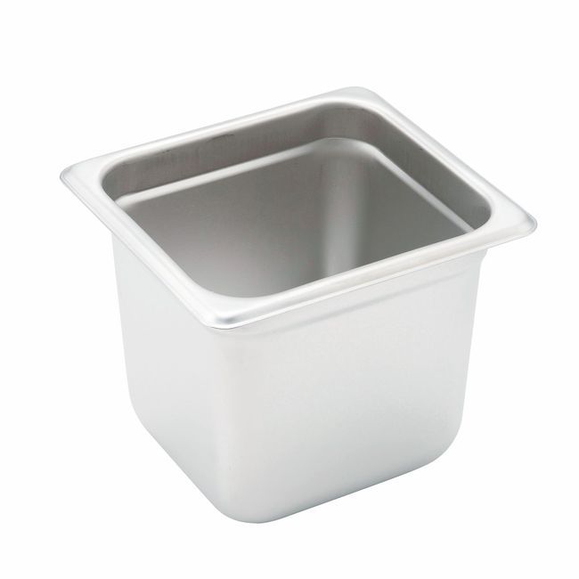 Winco Spjh-606 22 Gauge Stainless Steel Sixth Size Anti-jam Steam Pan, 6 In Deep