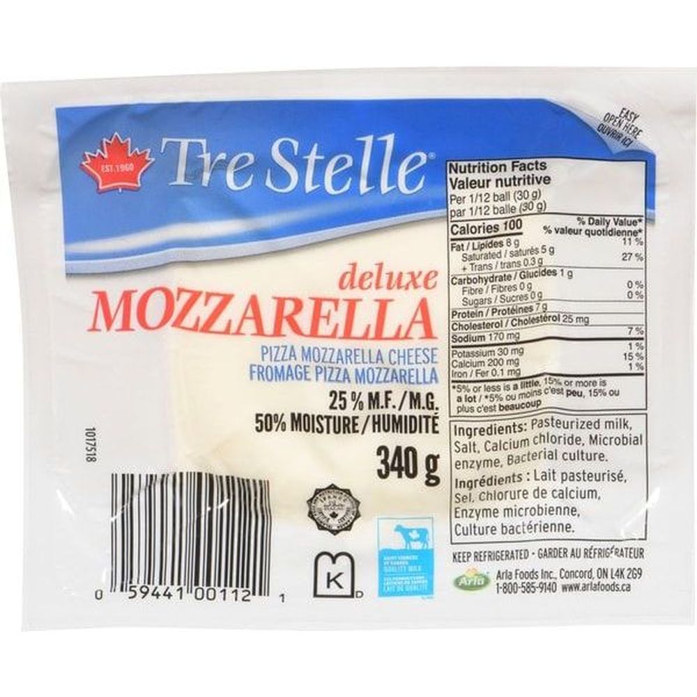 Tre Stelle Boule De Fromage Mozzarella, 340 G -- 12 Par Caisse