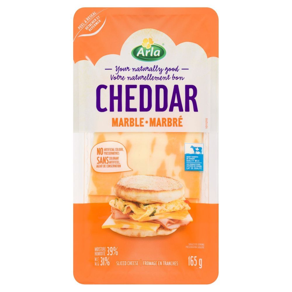 Castello Sliced Marble Cheddar Cheese, 165 G -- 12 Per Case