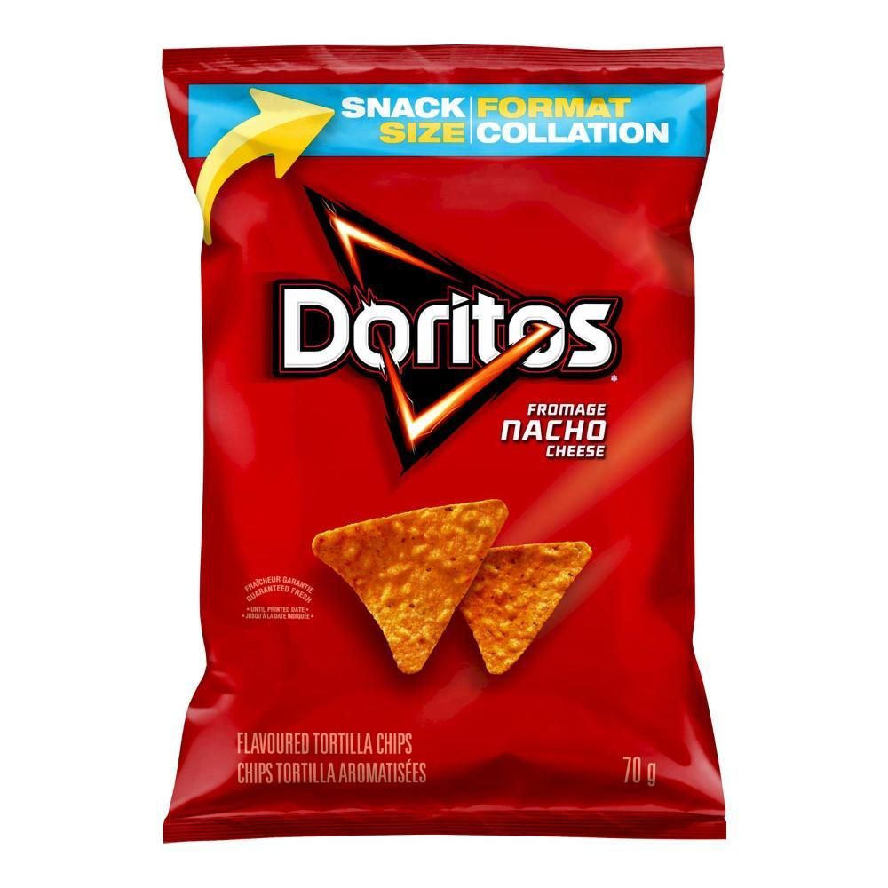 Doritos Chips Tortillas Saveur Fromage Nacho, 70 G – 32 Par Boîte