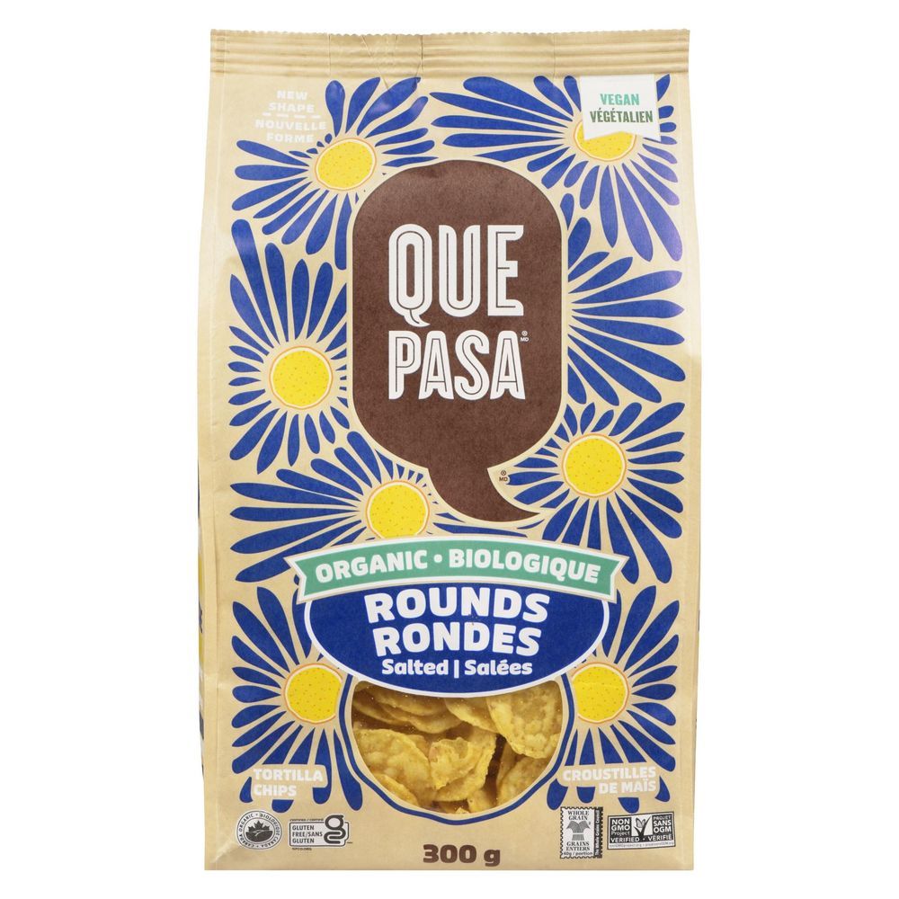 Que Pasa Salted Round Tortilla Chips, 300 G -- 12 Per Case