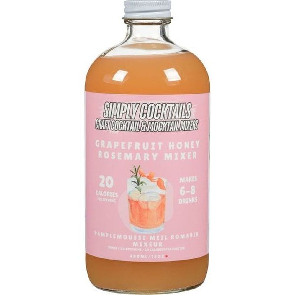 Simply Cocktails Préparation Pour Cocktail Pamplemousse, Miel Et Romarin, 480 Ml -- 6 Par Caisse