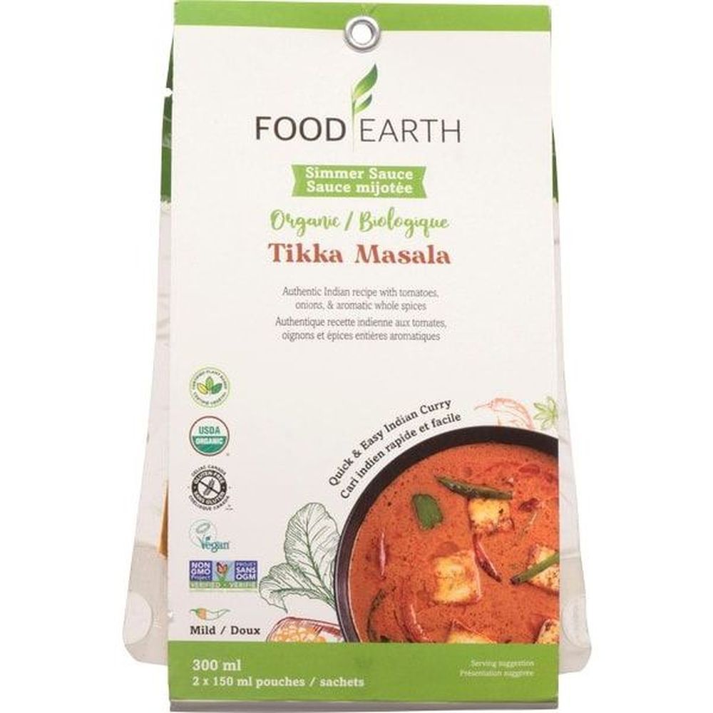 Food Earth Sauce Mijotée Tikka Masala Biologique, 300 Ml -- 6 Par Boîte