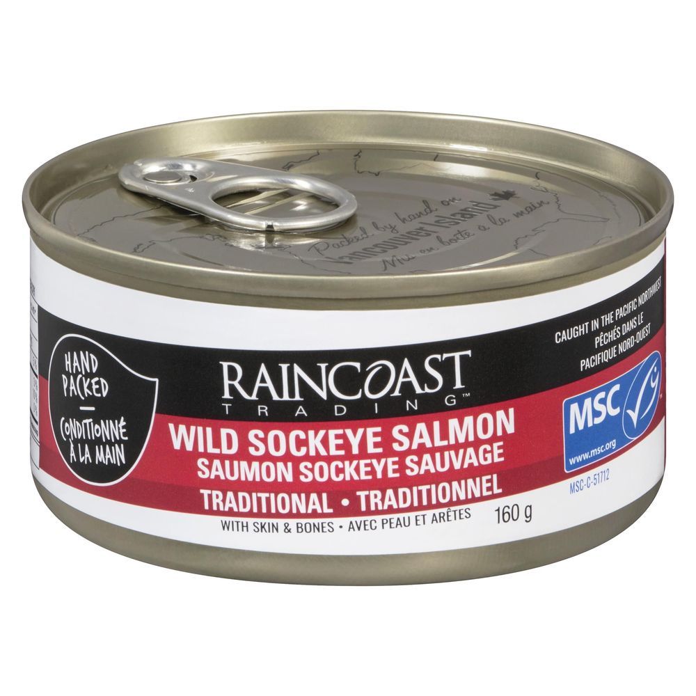 Raincoast Trading Traditional Wild Sockeye Salmon, 160 G -- 12 Per Case