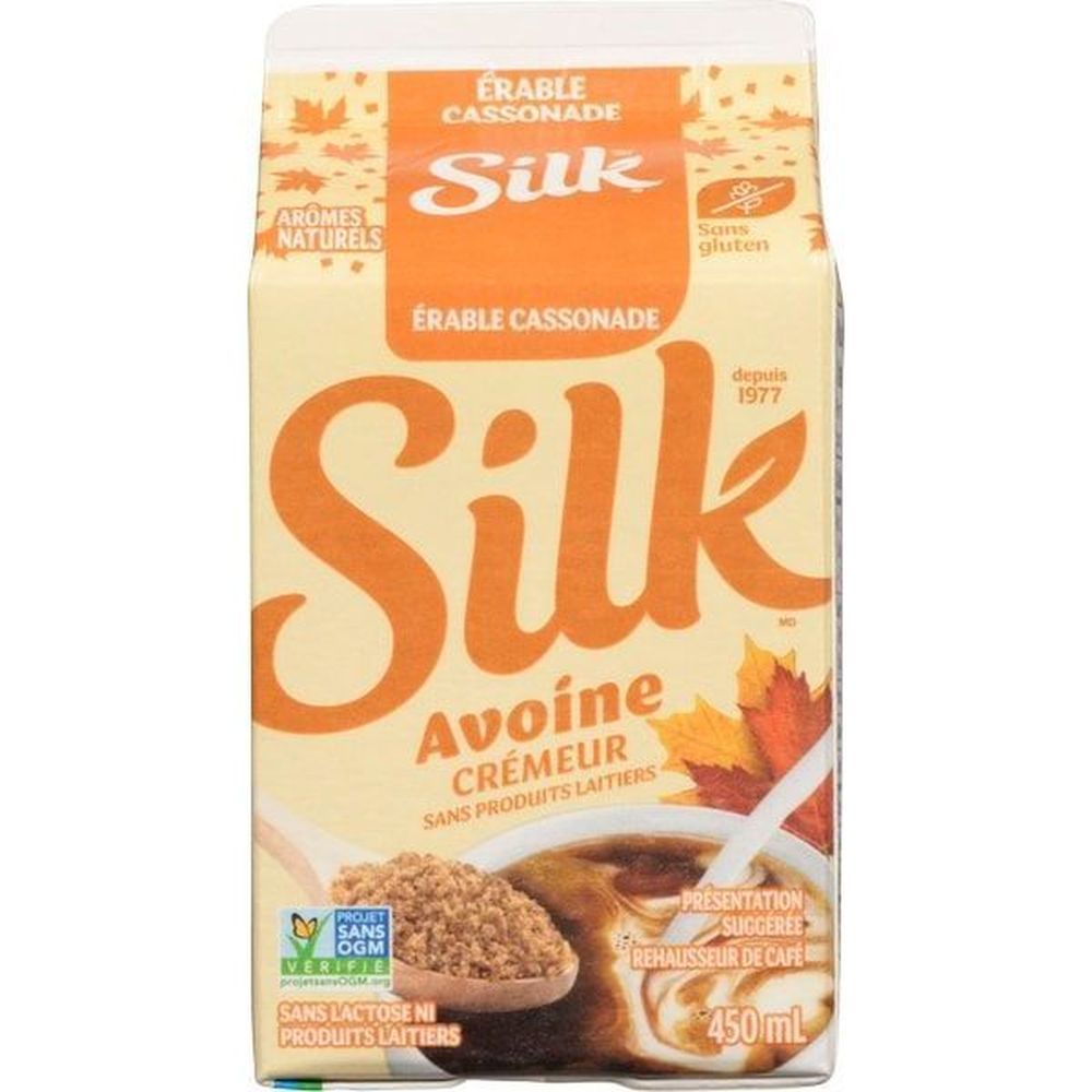 Silk Crème À Café À Base D'avoine, Saveur Érable Et Cassonade, 450 Ml – 12 Unités Par Boîte