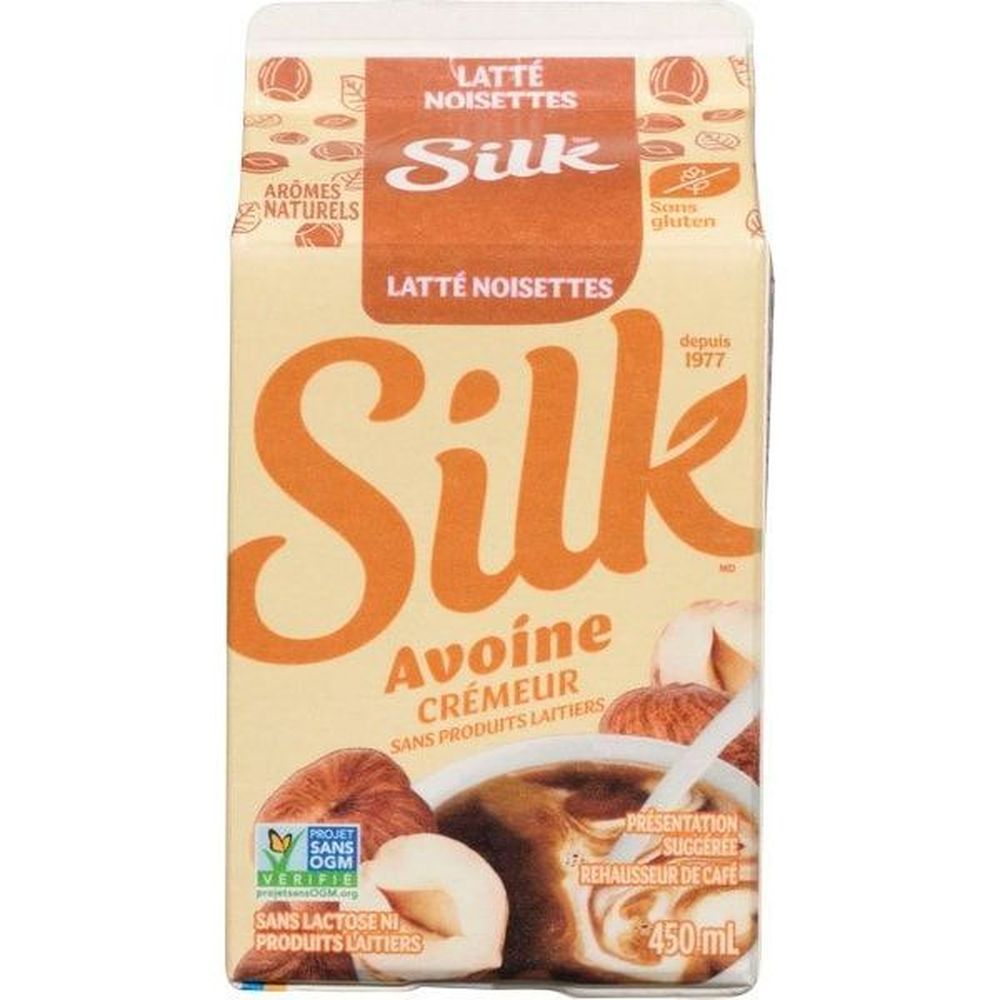 Silk Crème À Café Sans Produits Laitiers À L'avoine, Saveur Noisette Latte, 450 Ml – 12 Unités Par Carton