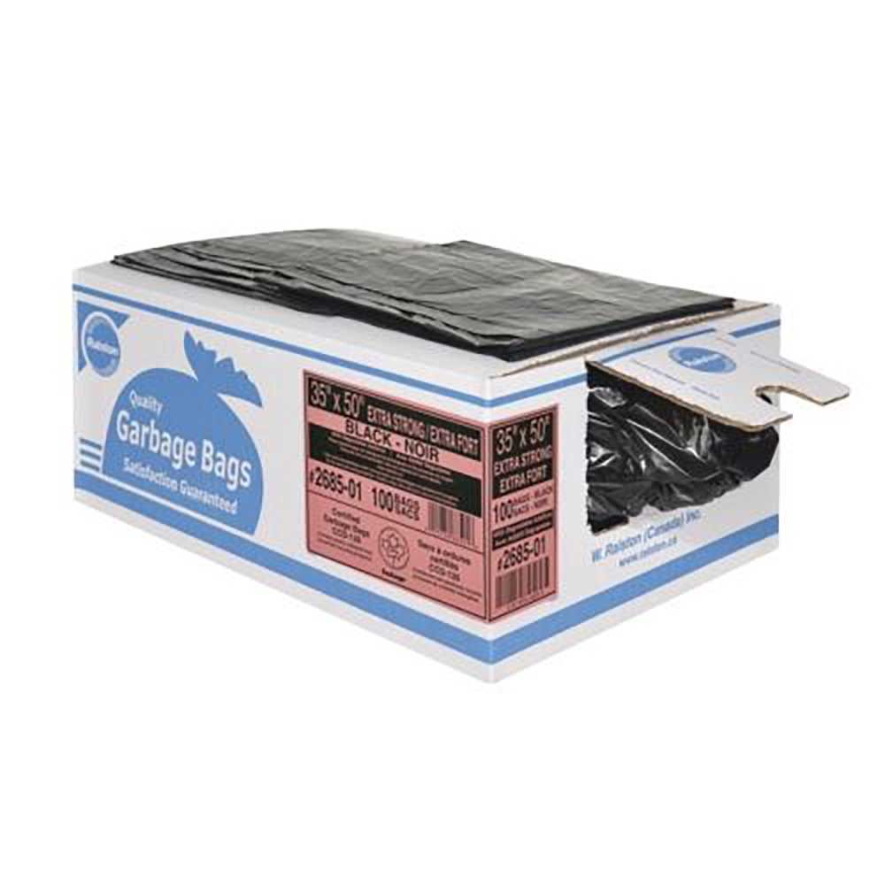 W. Ralston Premium Black Extra Strong Garbage Bag, 35 X 50 In -- 100 Per Case