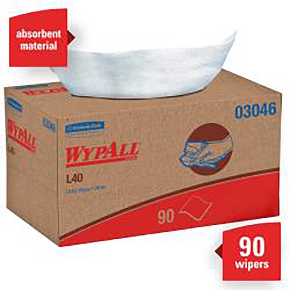 Wypall Powerclean White L 40 Extra Absorbent Towel, 90 Count -- 9 Per Case