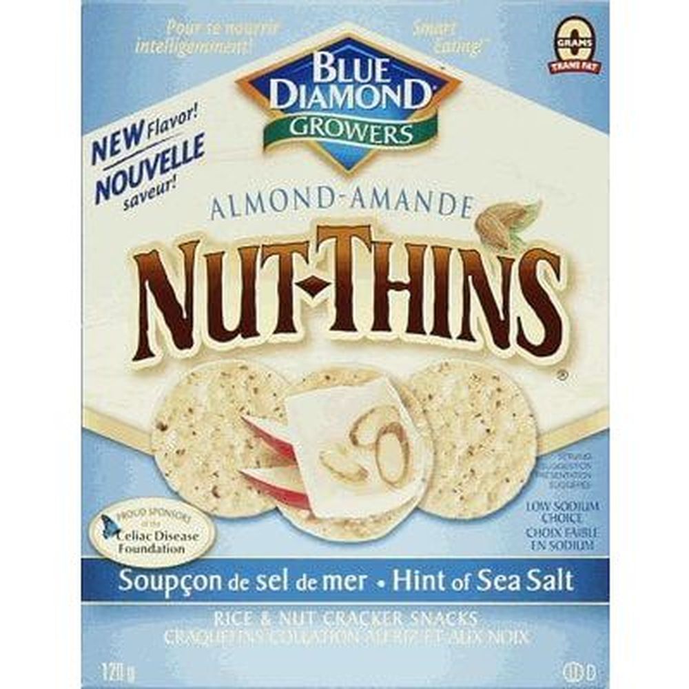 Blue Diamond Nut-thins Hint Of Sea Salt Crackers, 120 G -- 12 Per Case
