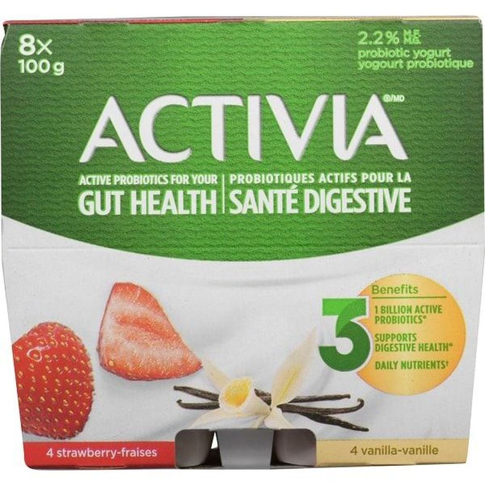 Activia Yogurt Strawberry/vanilla Probiotics, 8 X 100 G -- 48 Per Case