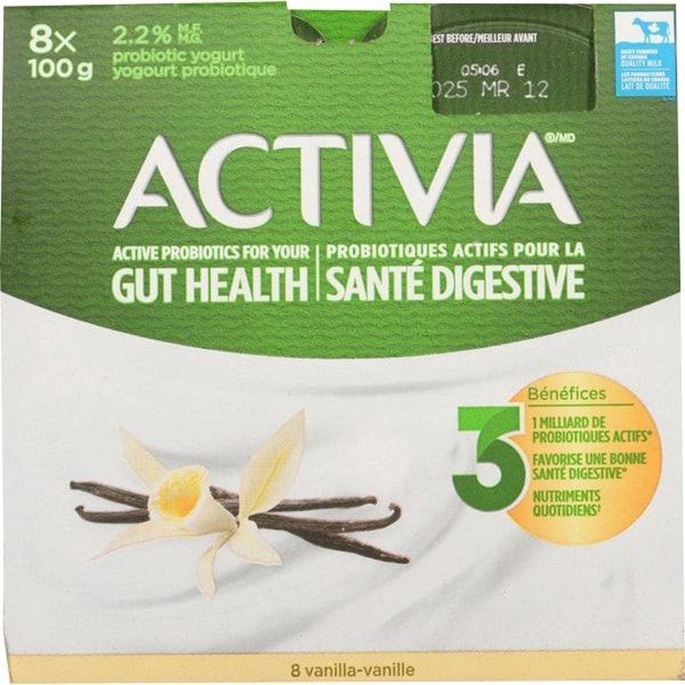 Activia Vanilla Probiotics Yogurt, 100 G -- 48 Per Case