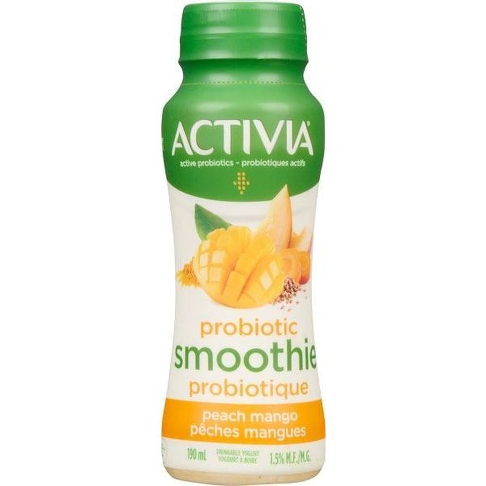 Activia Mango Peach Probiotic Smoothie, 190 Ml -- 8 Per Case