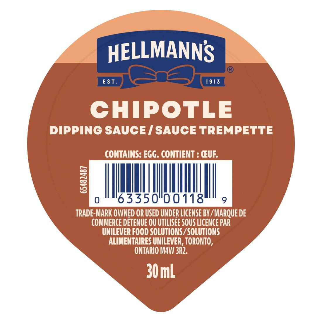 Hellmann's Chipotle Mayonnaise Single Serve Dip Cup, 30 Ml -- 108 Per Case