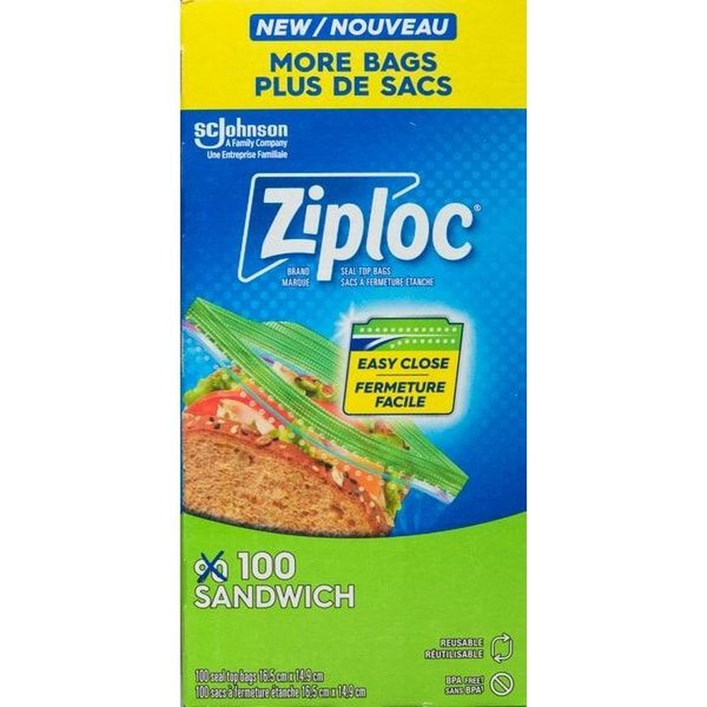 Ziploc Sandwich Bag, 100 Count -- 12 Per Case
