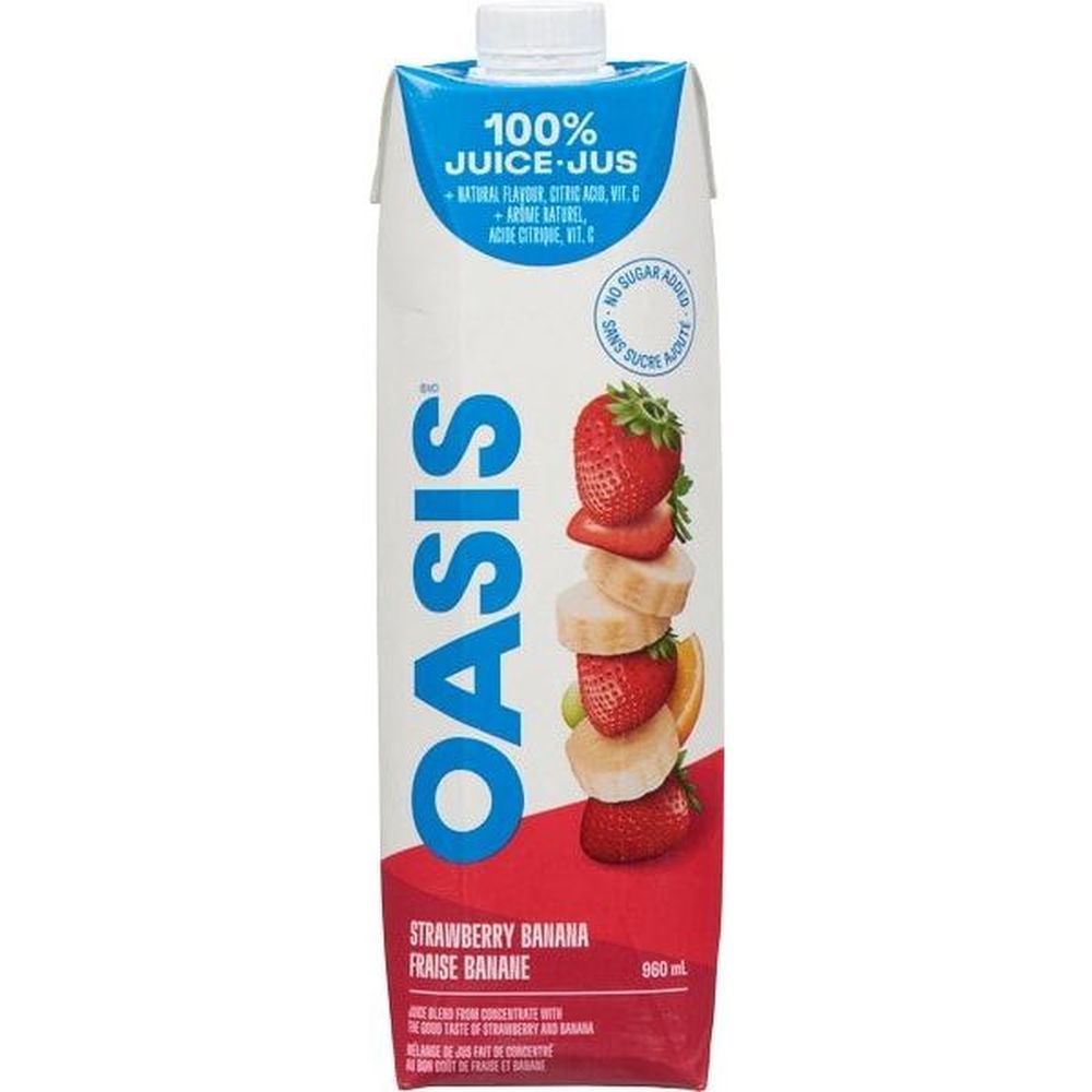 Oasis Jus De Fraise Et De Banane, 960 Ml -- 12 Par Boîte
