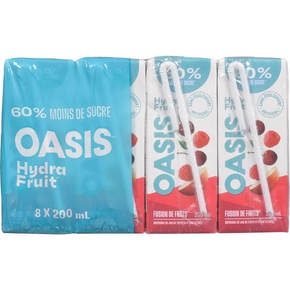 Oasis Hydrafruit Fruit Fusion Juice, 200 Ml -- 32 Per Case