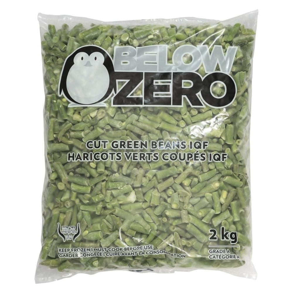Below Zero Haricots Verts Coupés, 2 Kg – 6 Par Caisse