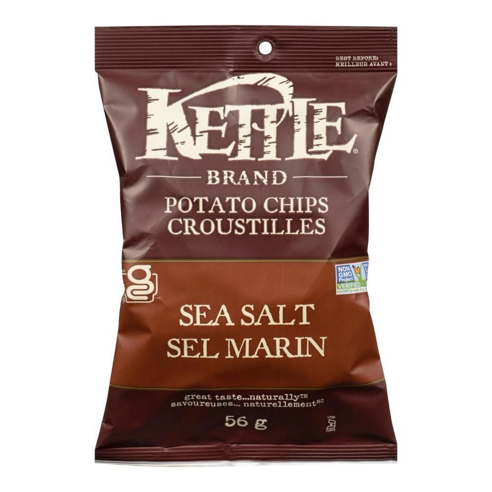 Kettle Chips De Pommes De Terre Au Sel De Mer, 56 G – 24 Par Boîte