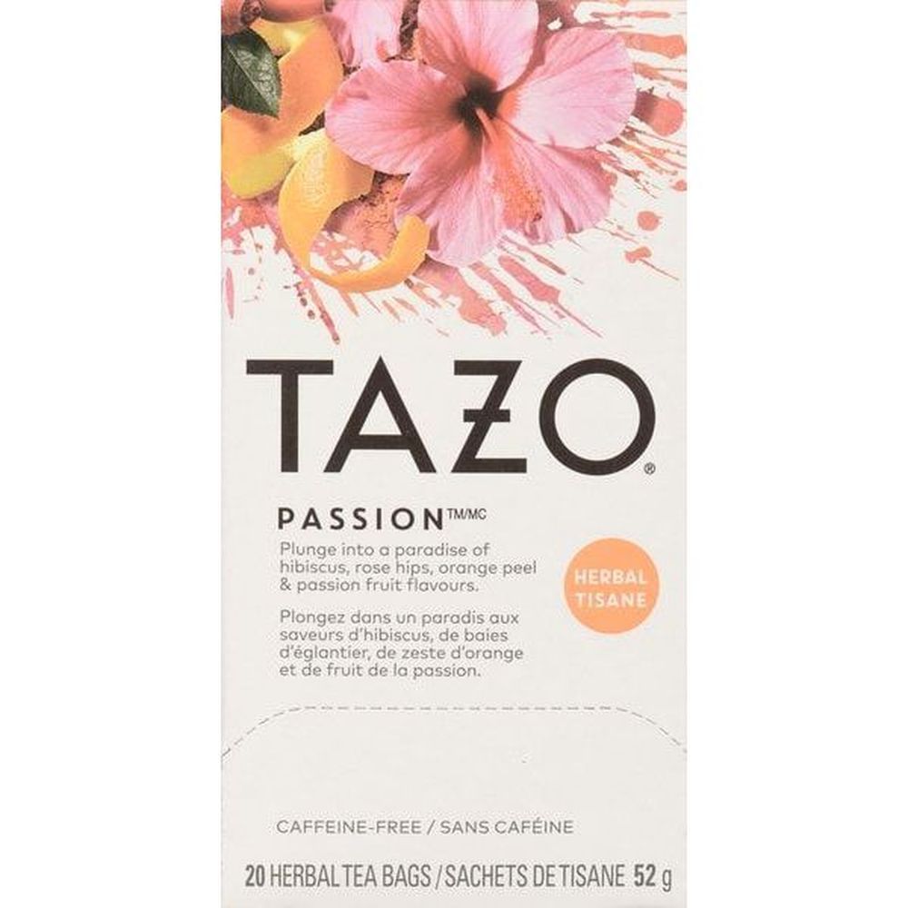 Tazo Passion Herbal Tea, 20 Tea Bags -- 6 Per Case