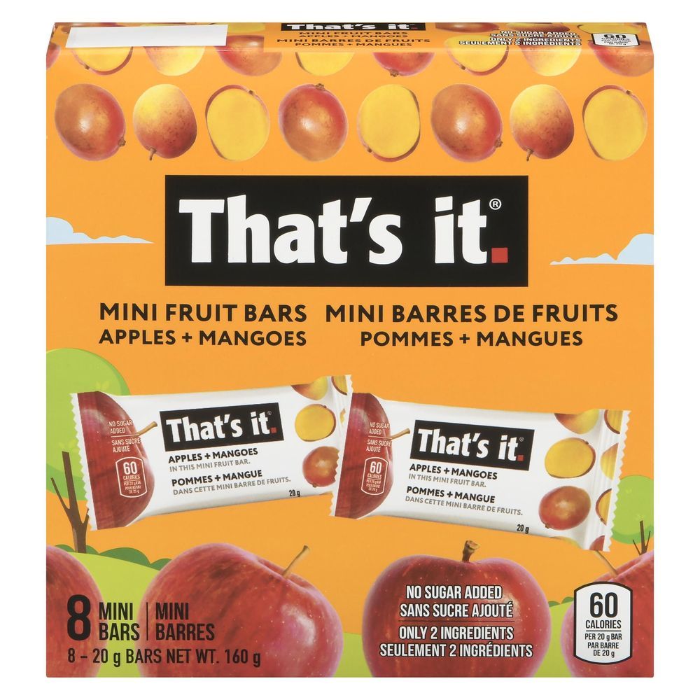 That's It Mini Mango Apple Fruit Bar, 160 G -- 6 Per Case