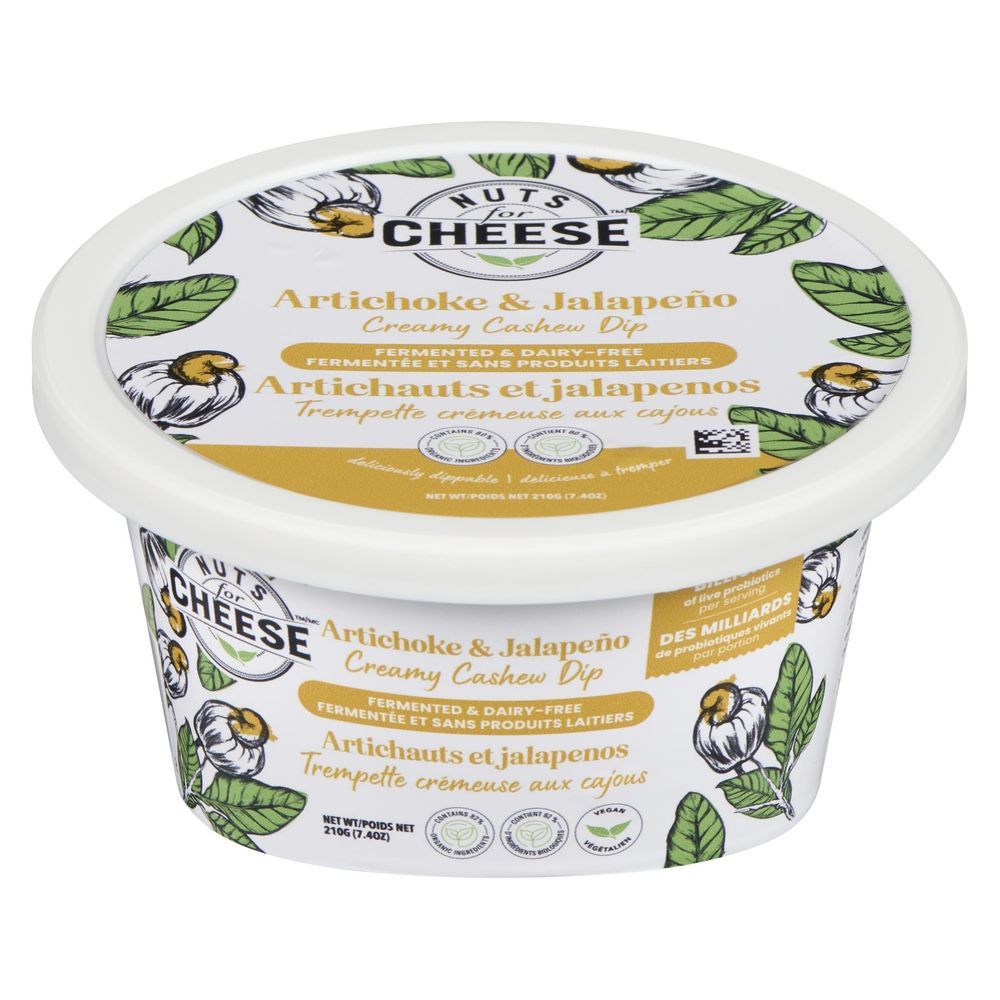 Nuts For Cheese Artichoke And Jalapeno Creamy Cashew Dip, 210 G -- 6 Per Case