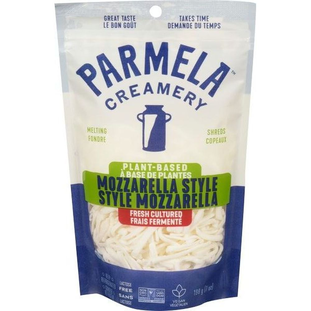 Parmela Creamery Plant Based Mozzarella Style Cheese Shreds, 198 G -- 8 Per Case